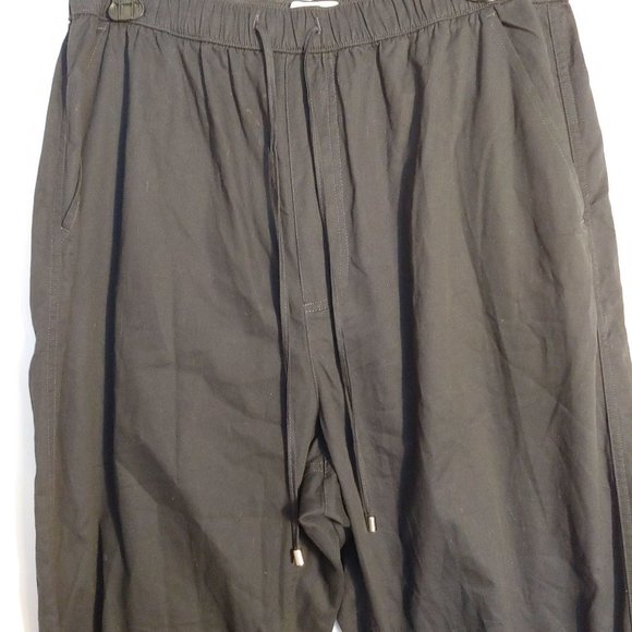 Abercrombie & Fitch Black cotton joggers with pockets and drawstring Large - Picture 2 of 9